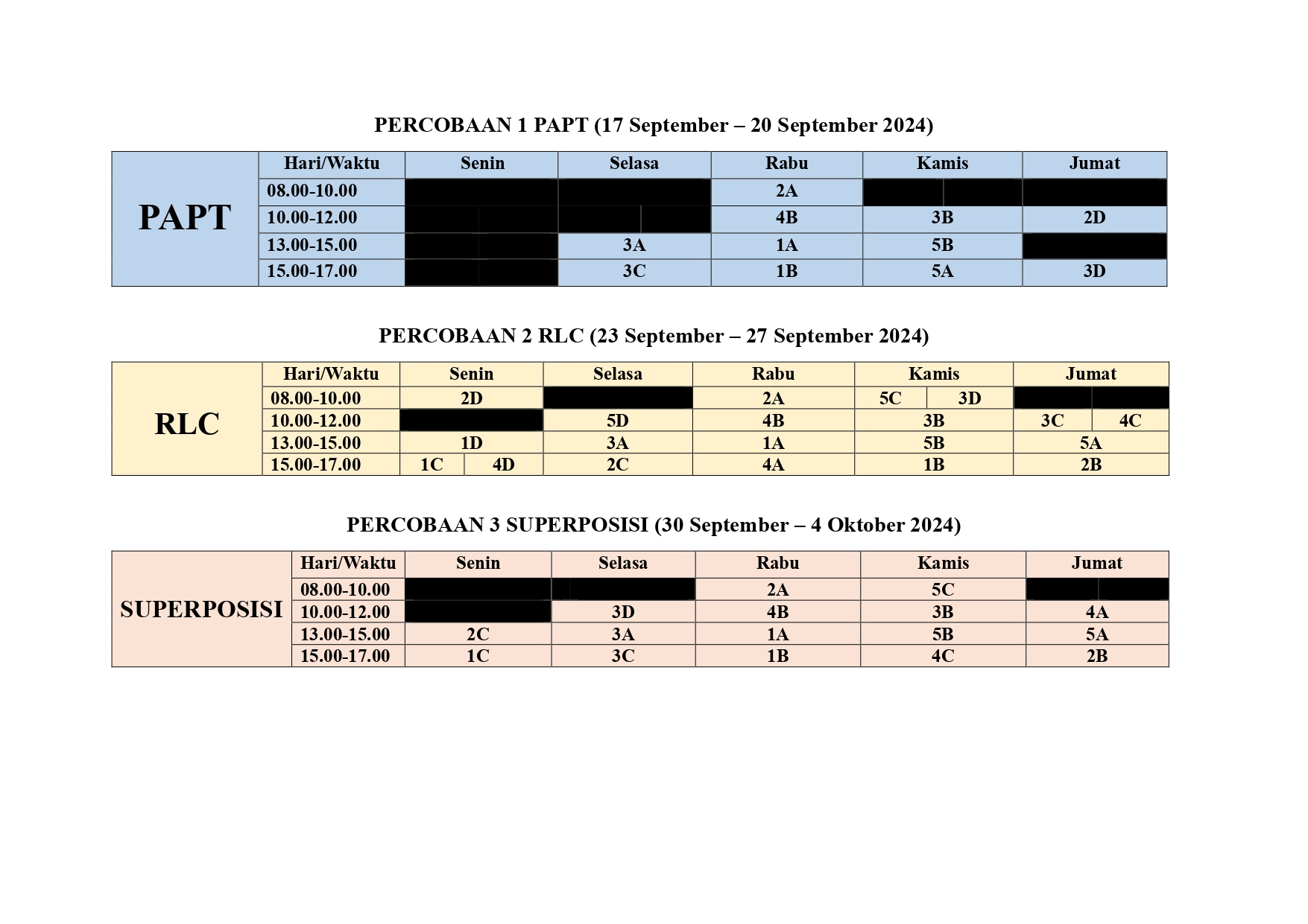 Jadwal Praktikum RL 2024